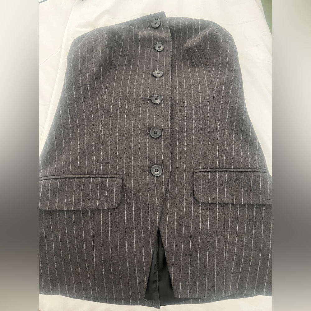 Topshop Charcoal Pinstripe Vest - Picture 2 of 6